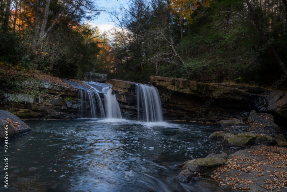 Fototapeta premium Waterfall on Deckers Creek cool mountain stream