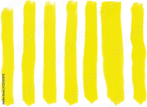Künstlerische Gestaltungselemente - gelbe, vertikale Pinselstriche, mit Ölfarbe gemalt 