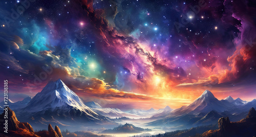 Awesome  Space background realistic starry night cosmos and shining stars milky way