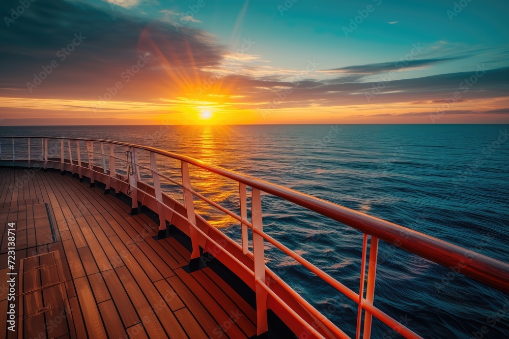 Sunset View from Cruise Ship Deck Sunset View from Cruise Ship Deck