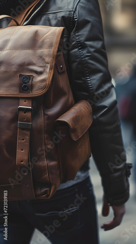 Urban men's backpack, close up