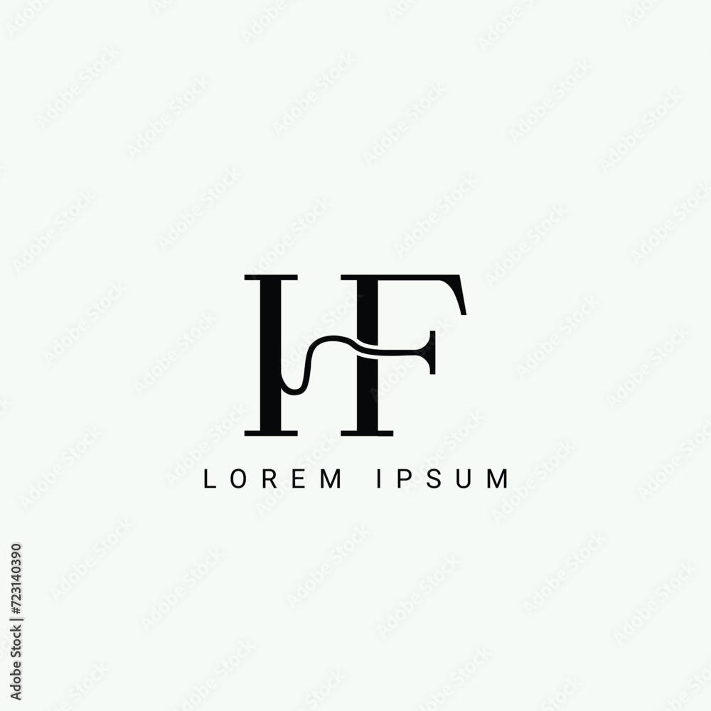 Alphabet HF or FH illustration monogram vector logo template Alphabet HF or FH illustration monogram vector logo template