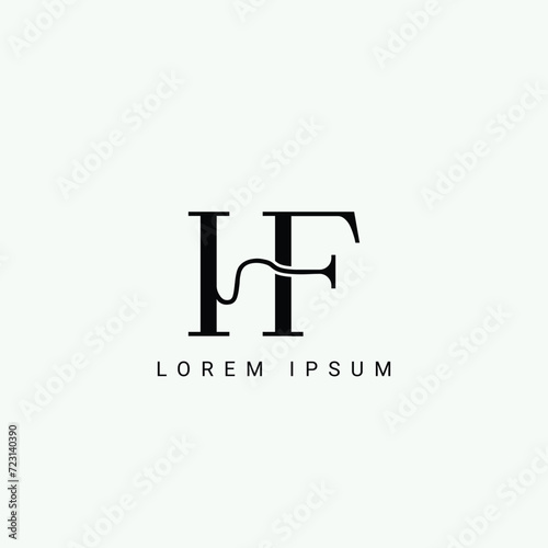 Alphabet HF or FH illustration monogram vector logo template