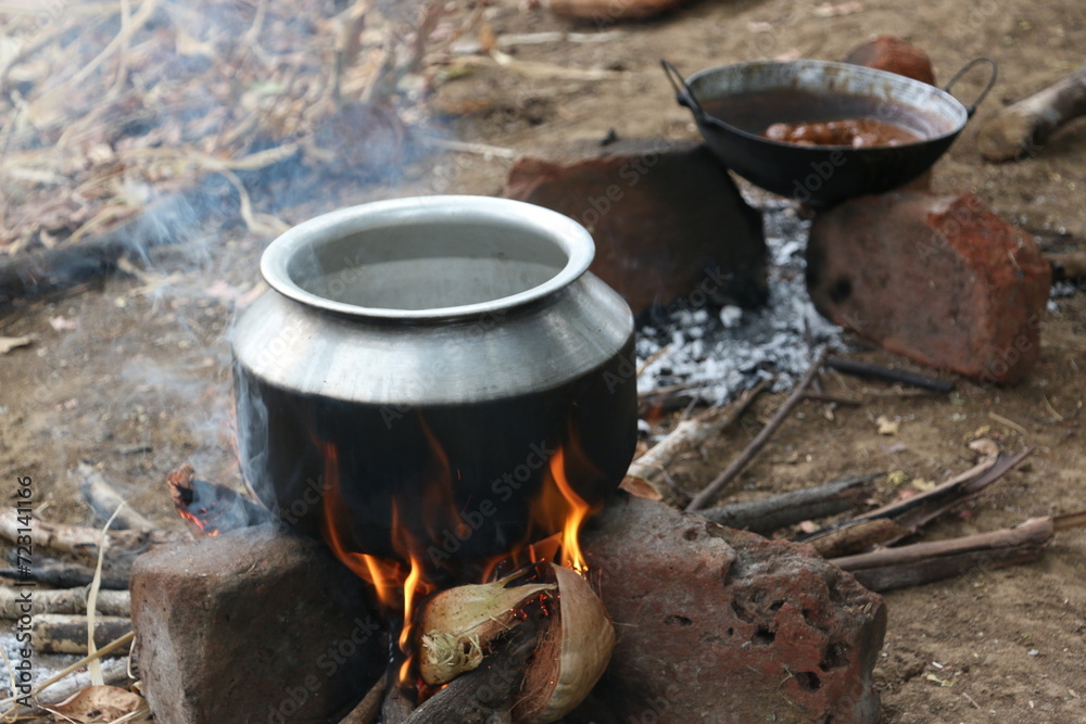 Cooking Dinner at a camping Trip Cooking Dinner at a camping Trip
