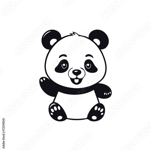 Fototapeta Naklejka Na Ścianę i Meble -  outline panda icon