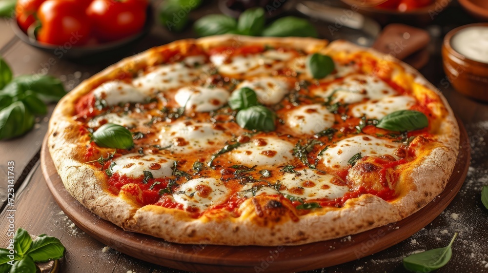 Pizza Napoletana well decorated product photo Pizza Napoletana well decorated product photo