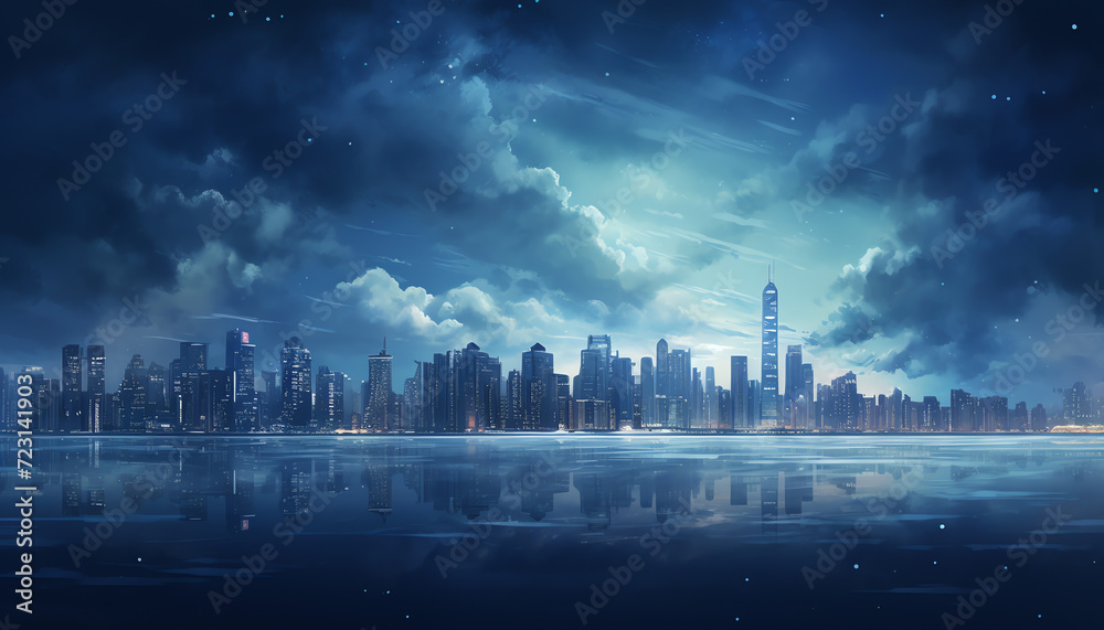 Midnight Skyline1 with City Night Extravaganza