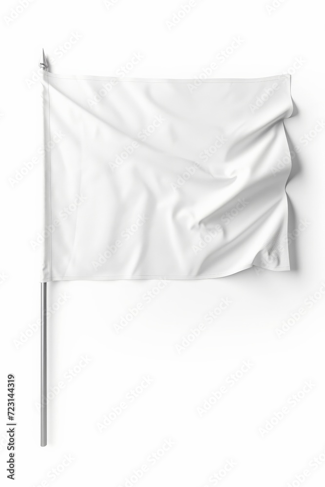 White Blank Flag Template Isolated on a White Background