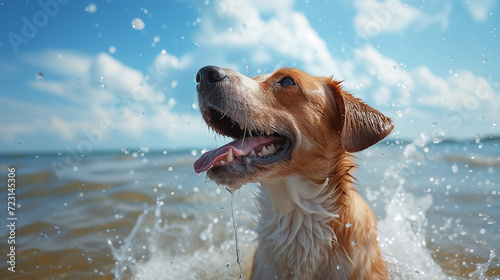 dog on the beach