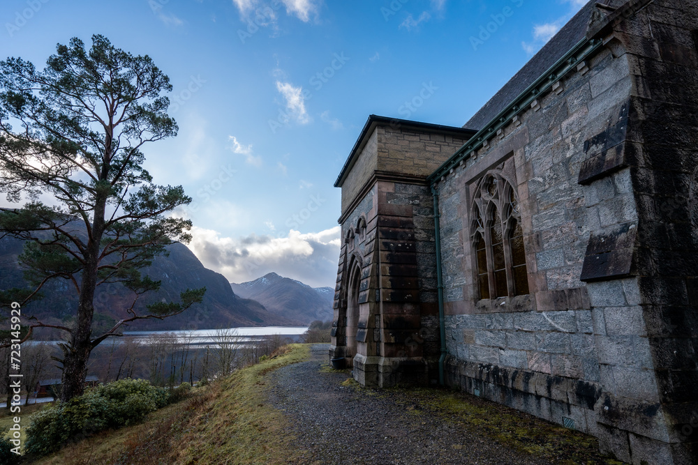 Saint Mary & Saint Finnan Church. Glenfinnan, Scotland. Januari 4 2024. Saint Mary & Saint Finnan Church. Glenfinnan, Scotland. Januari 4 2024.