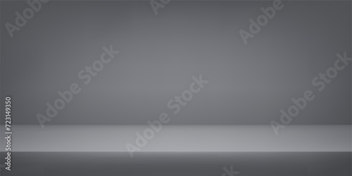 Gray studio room background. dark background. Template mock up for display of product. Business backdrop. Vector illustration. photo