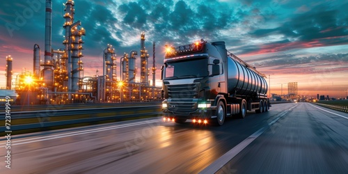 Shot of a lorry transportating of oil and natural gas