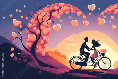 love couple on bicycles  © Dhanuja
