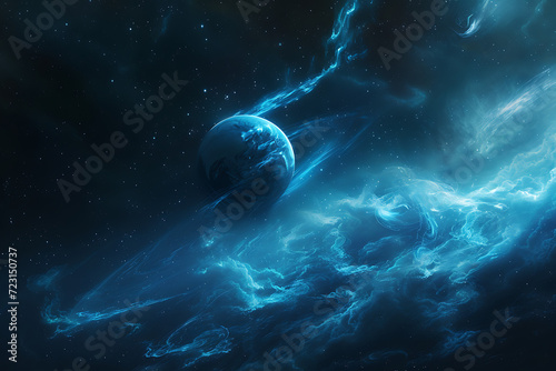 a blue planet in a spaceship in © Dolphine