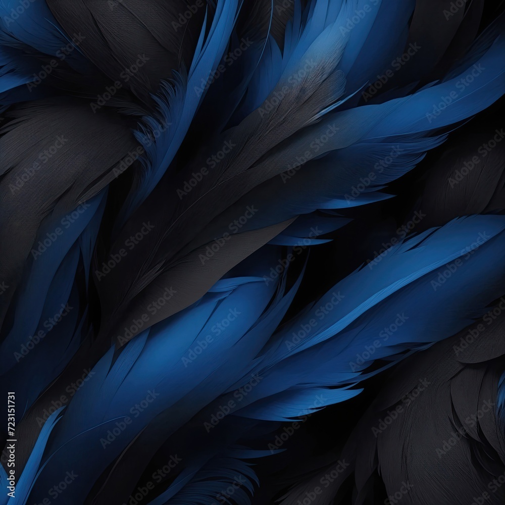 Stylish Black and Blue Soft Feathers Background Stylish Black and Blue Soft Feathers Background