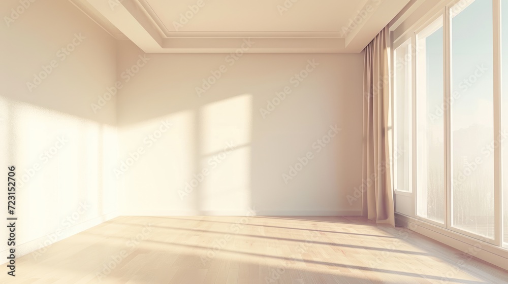 Modern apartment design, minimal empty room in pastel colors, bright window Modern apartment design, minimal empty room in pastel colors, bright window