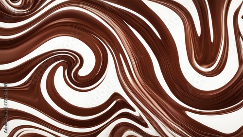 Swirled chocolate on a white background