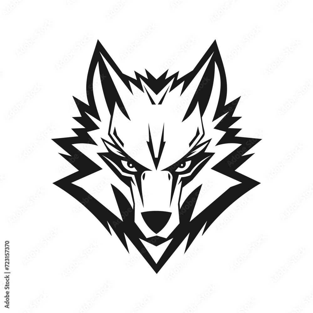 Wolf icon vector emblem symbol. Head icon design isolated on a transparent background. Modern black and white illustration. Simple minimalistic silhouette design for logo, tattoo, and t-shirt print Wolf icon vector emblem symbol. Head icon design isolated on a transparent background. Modern black and white illustration. Simple minimalistic silhouette design for logo, tattoo, and t-shirt print