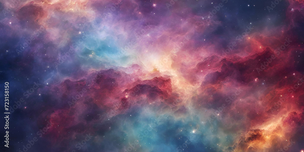 colorful galaxy clouds  - obrazy, fototapety, plakaty 