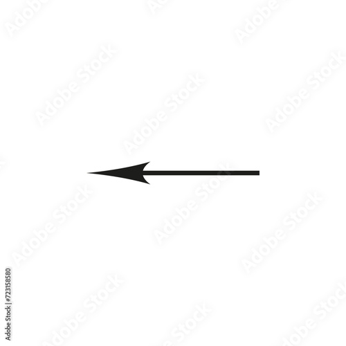 Thin straight arrow to the left. Vector symbol.