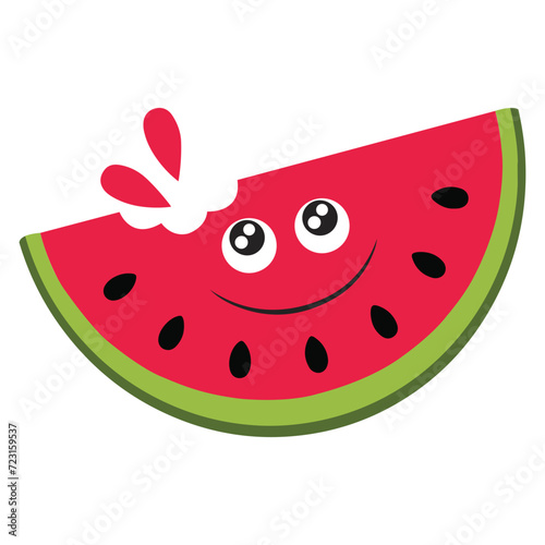Fresh and juicy watermelons and slices icon. Watermelon cartoon. Funny melon retro cartoon illustration. fruit, sweet, cute fruit, cartoon fruit, cartoon, sweet pattern, sweet, summer, beach. 11:11