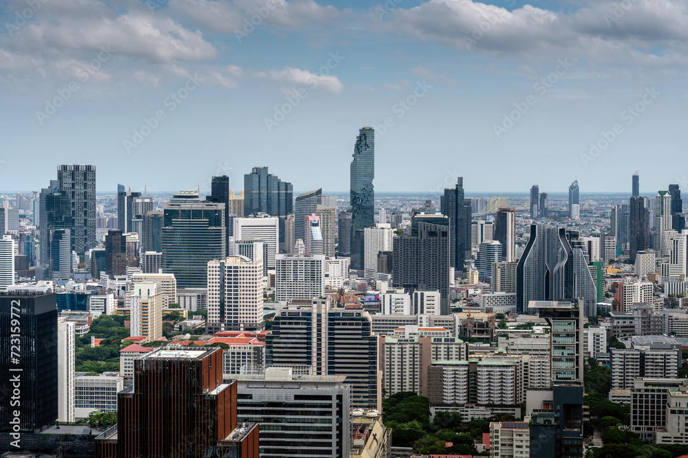 Obraz premium Aerial view of Bangkok metropolis in Thailand , cityscape background