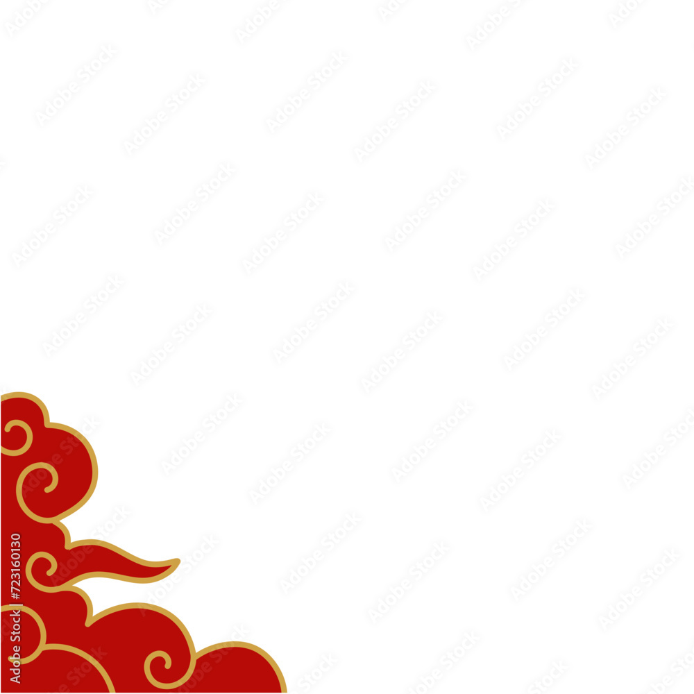 Obraz premium Chinese Clouds Corner Border