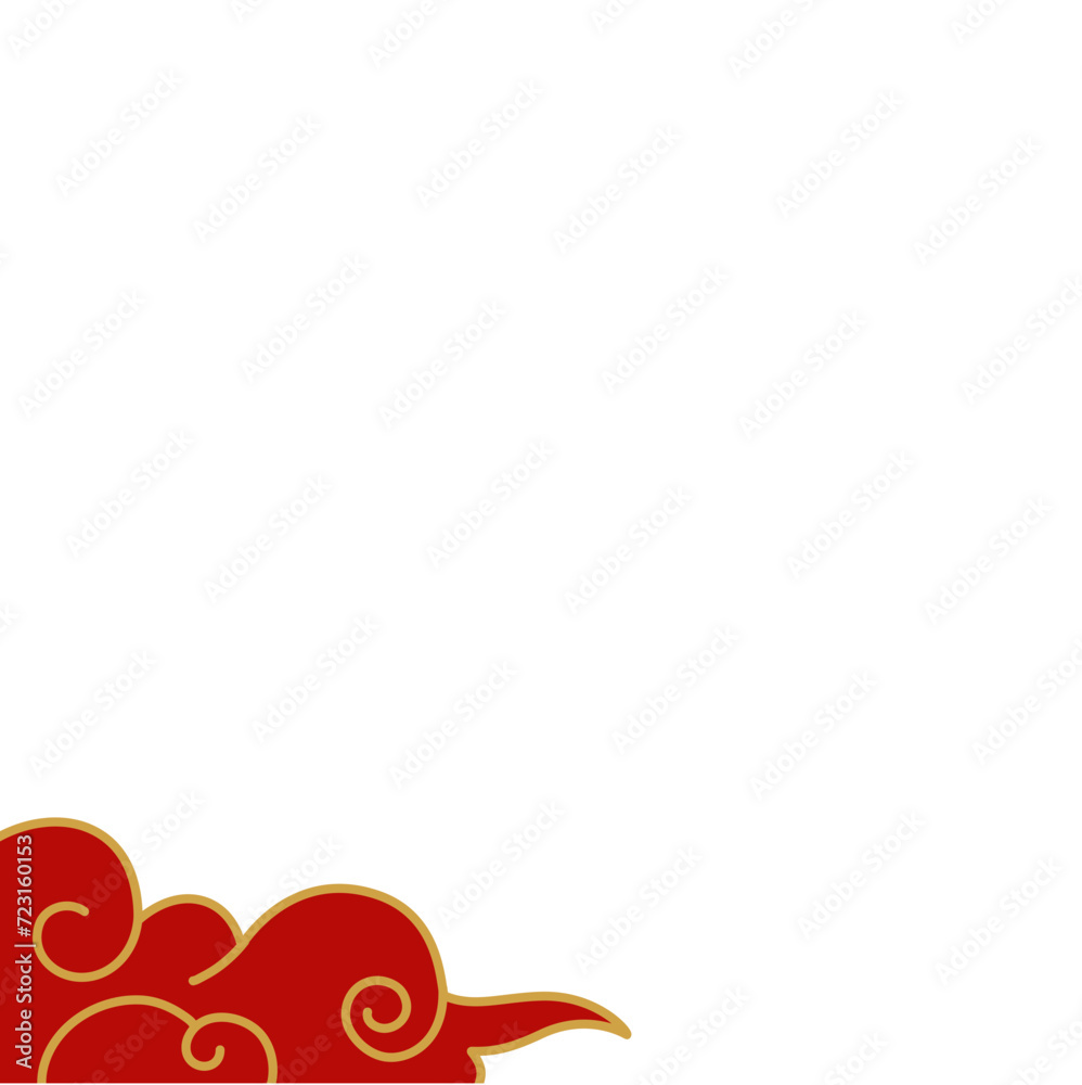 Obraz premium Chinese Clouds Corner Border