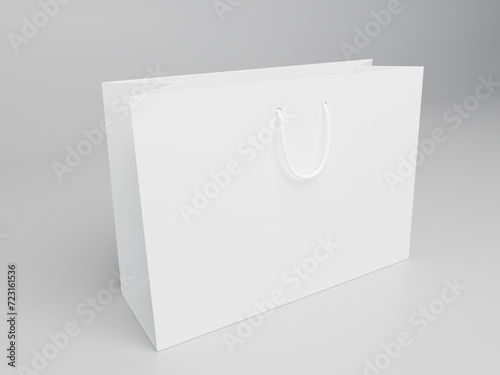Shopping bag mockup template with solid background clean image 