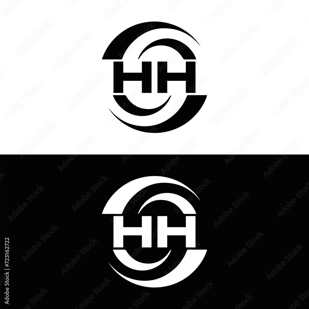 HH logo. H H design. White HH letter. HH, H H letter logo SET design. Initial letter HH linked circle uppercase monogram logo. H H letter logo SET vector design. HH letter logo design 