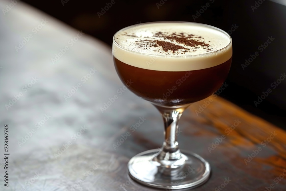 Elegant Espresso Martini with Frothy Top Elegant Espresso Martini with Frothy Top