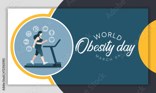 World Obesity day is observed every year on March 4, with the view of promoting practical solutions to end the global obesity crisis. Vector illustration