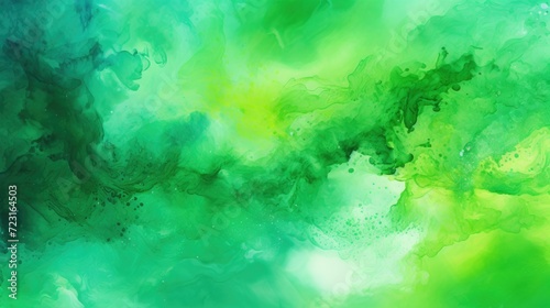 Abstract Green Watercolor Flow