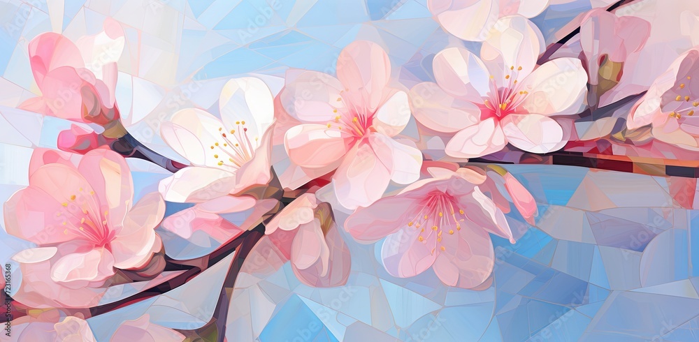 pink flowers on blue background pink flowers on blue background
