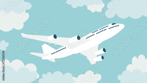 passenger plane flies in the sky  vector