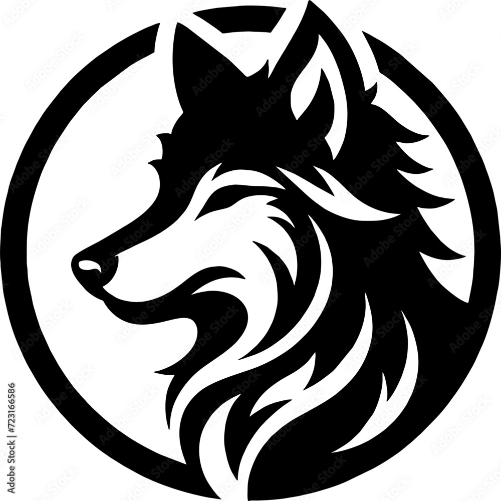 Wolf Face Howling Illustration Silhouette 