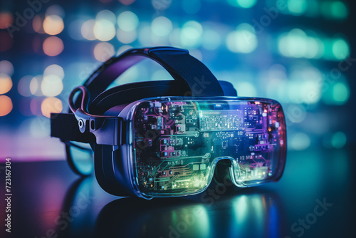 Plakat w ramie Virtual reality headset for advanced machine learning applications