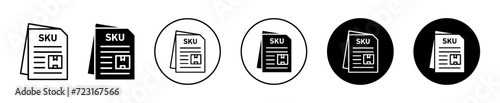 SKU description vector icon set collection. SKU description Outline flat Icon.