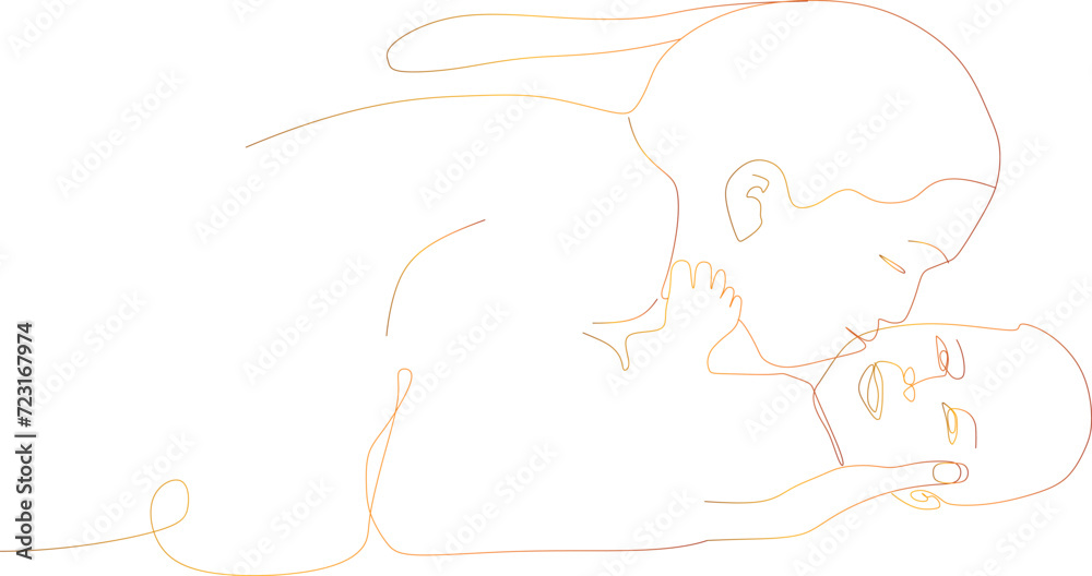 Mothers Day line art of mother with baby Mothers Day line art of mother with baby