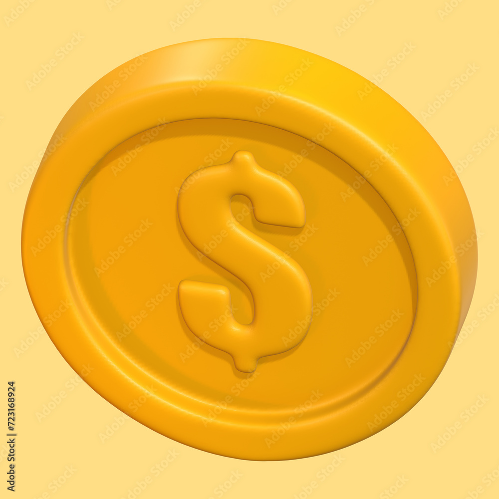3D Yellow Coin