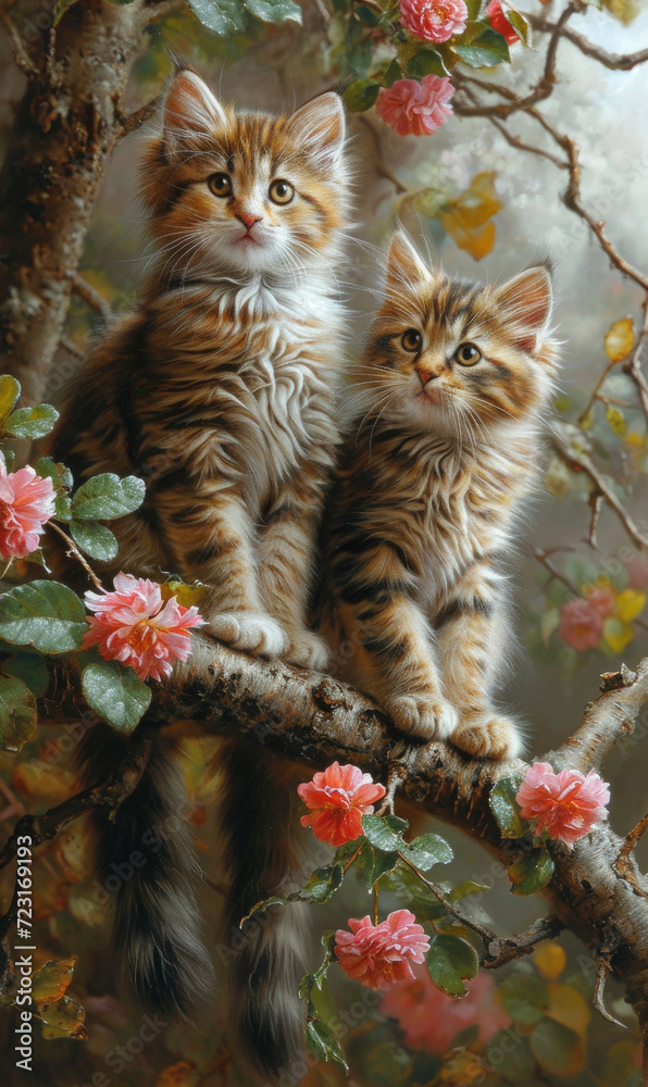 Little kittens in the garden Little kittens in the garden