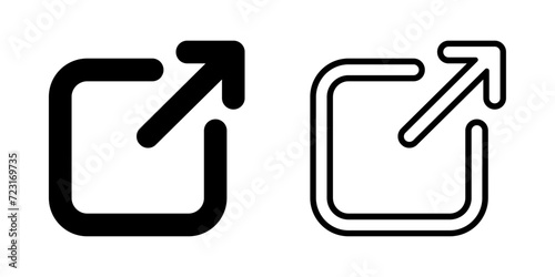 external link black icon vector design