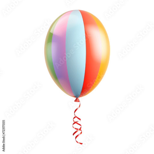 colorful helium balloon. Birthday balloon flying for party and celebrations. Isolated on white background. Generative AI.