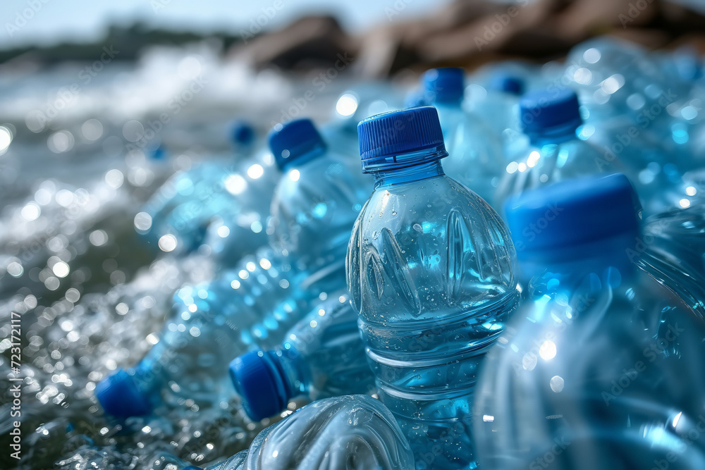 photograph of pile of waste plastic bottles photograph of pile of waste plastic bottles