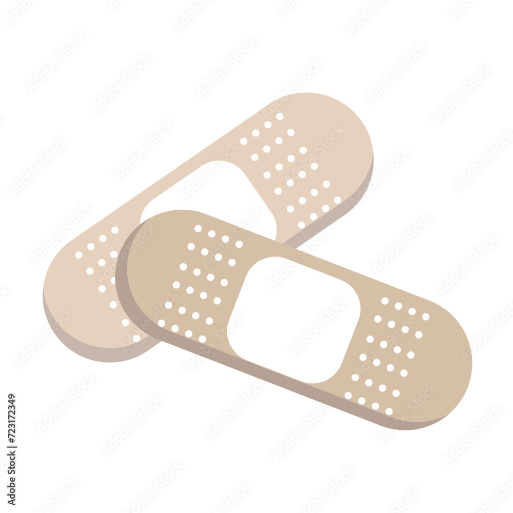 Two Band-Aids to cover wounds. Medical instruments. Vector Two Band-Aids to cover wounds. Medical instruments. Vector