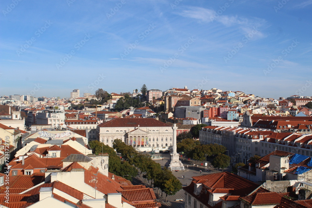 praça do rossio portugal lisboa from high