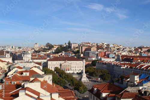 praça do rossio portugal lisboa from high