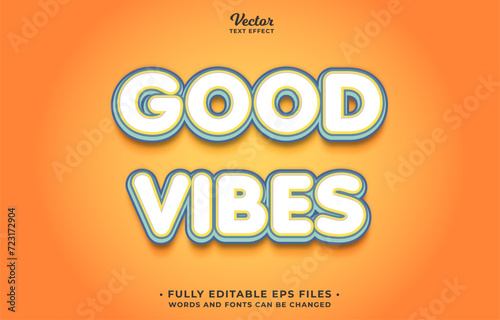 good vibes orange text effect editable eps cc (ID: 723172904)