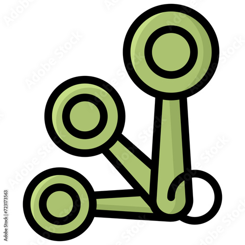 measuring spoons icon illustration design with filled outline