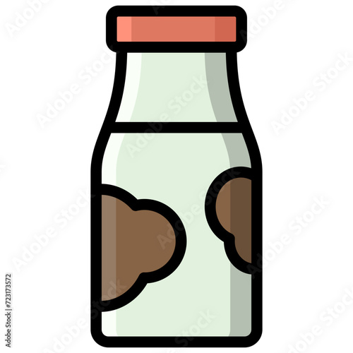 milk icon illustration design with filled outline